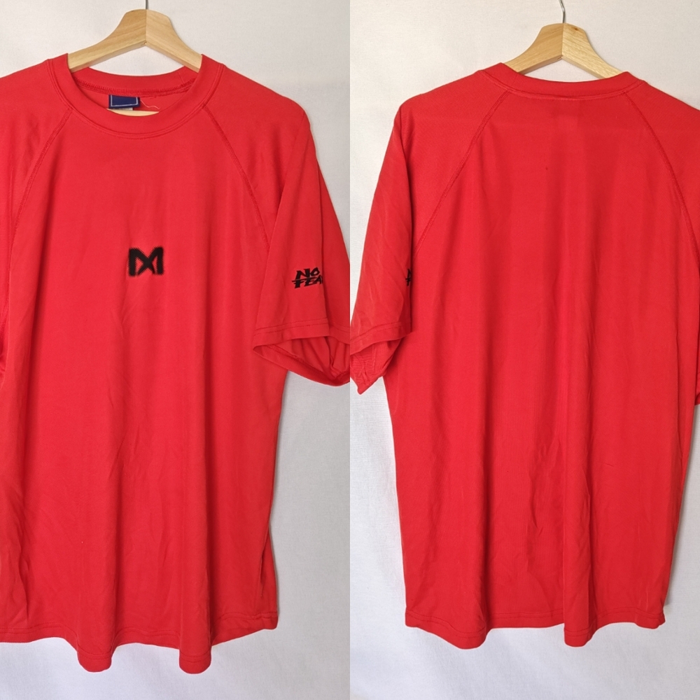 No Fear Shirt Red Black Vintage 1990s Blurred Logo XL‎ Short Sleeve Polyester